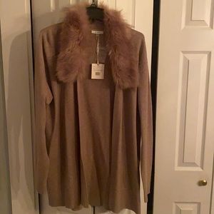 Faux fur cardigan